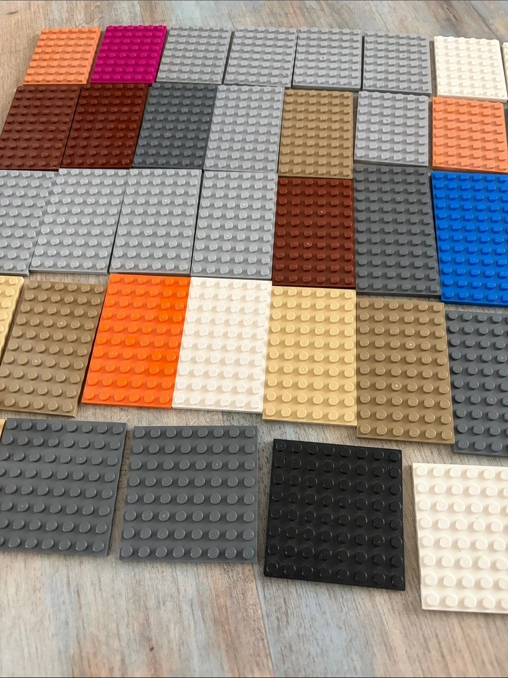 LEGO Baseplate Bulk Lot Various Colors Sizes 6x8 6x10 8x8 6x12 42 pieces
